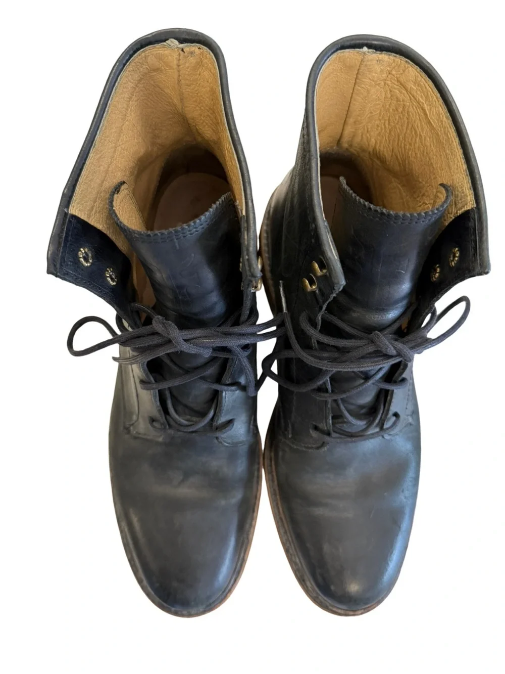 Frye James Lace Up Mens Black Leather Lace Up Casual Dress Boots Size 9.5 D